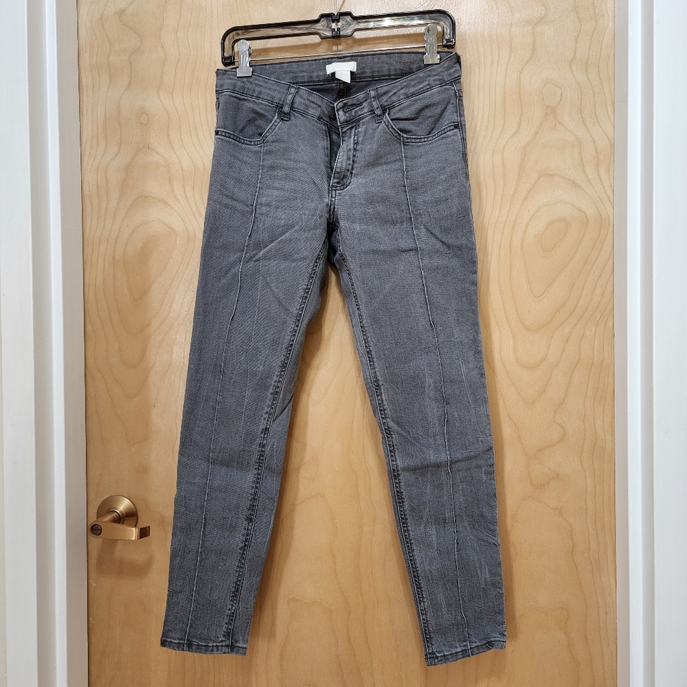 Grey Stretch Ankle Denim Pant